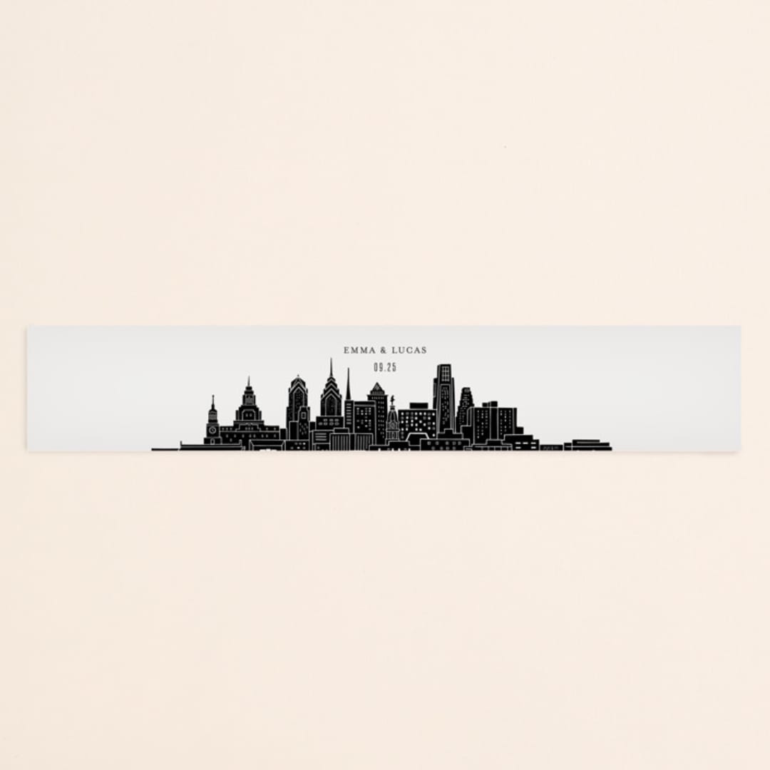 "Big City - Philadelphia" - Belly Bands in Light Taupe by Hooray Creative - Assembled with Invitation