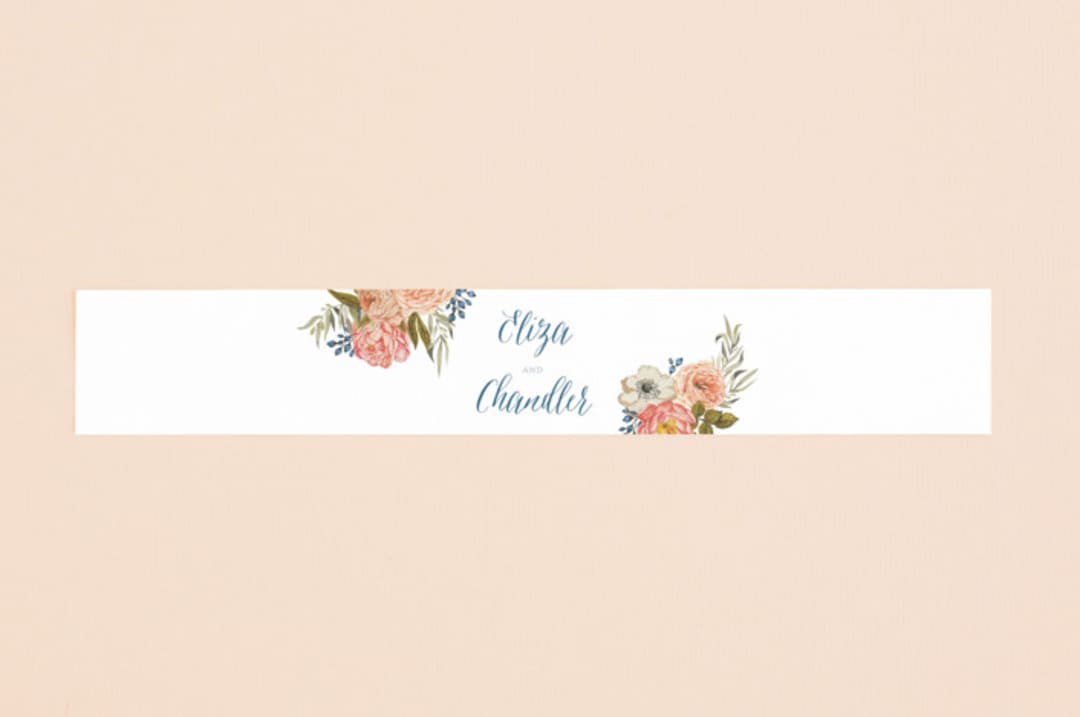 "Garden Rose" - Belly Bands in Garden Rose by Wildfield Paper Co - Assembled with Invitation