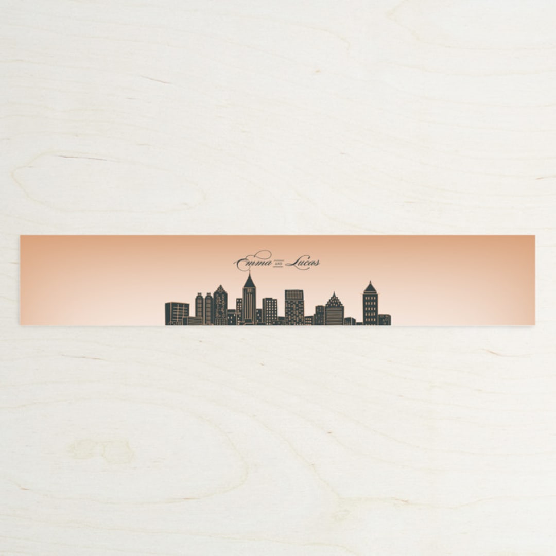 "Big City - Atlanta" - Belly Bands in Georgia Peach by Hooray Creative - Assembled with Invitation