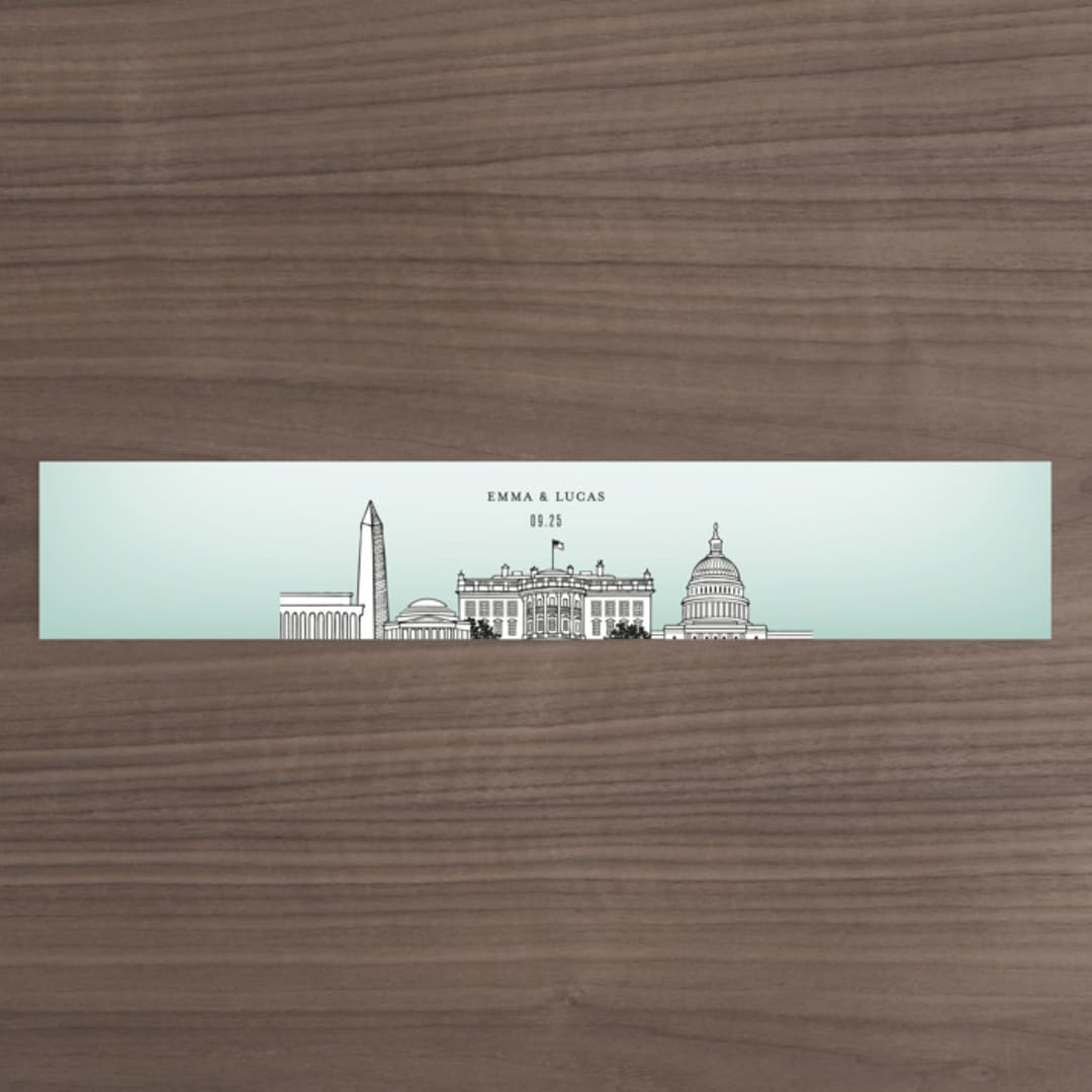 "Big City - Washington DC" - Belly Bands in Mint Green by Hooray Creative - Assembled with Invitation