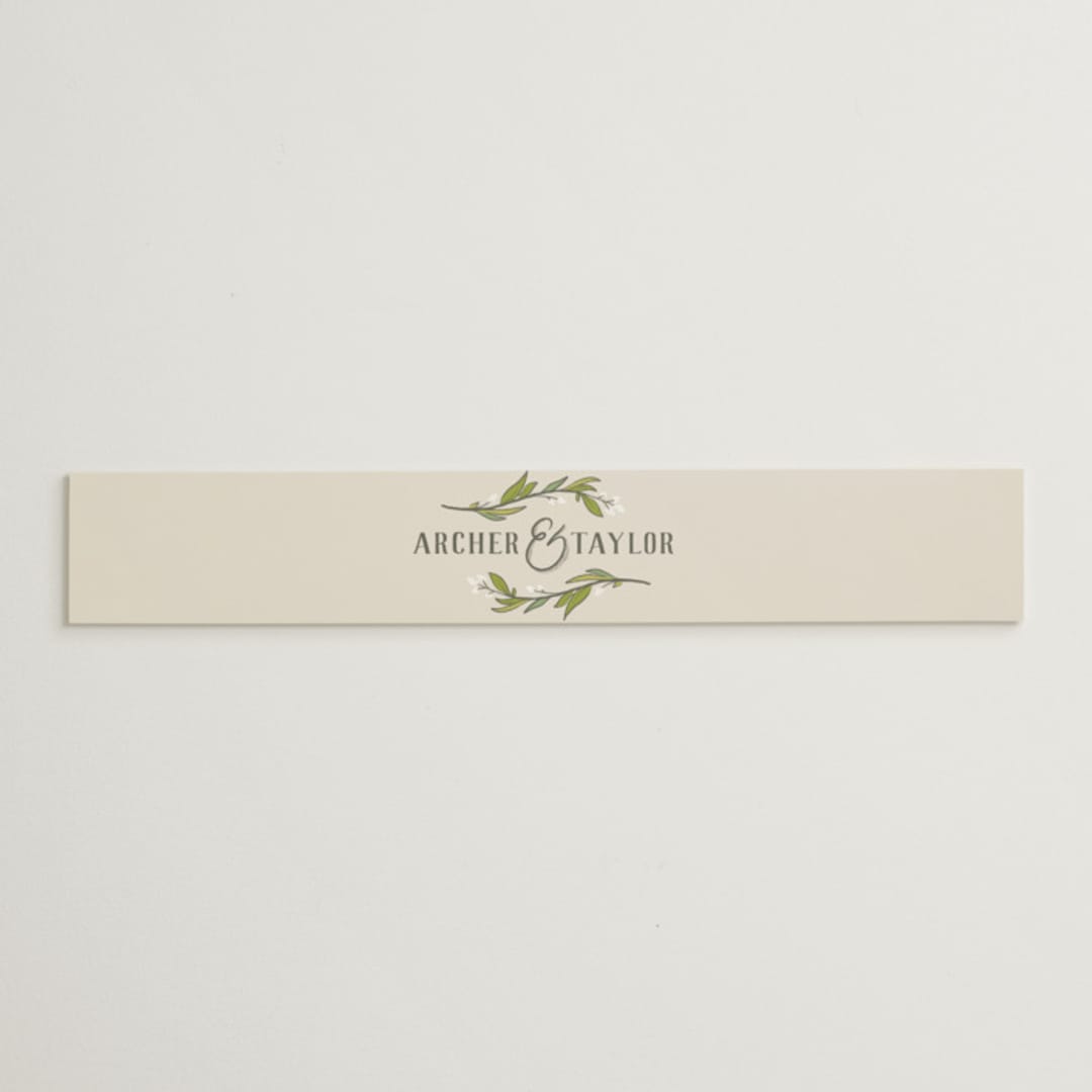 "Rustic Love" - Belly Bands in Parchment by GeekInk Design - Assembled with Invitation