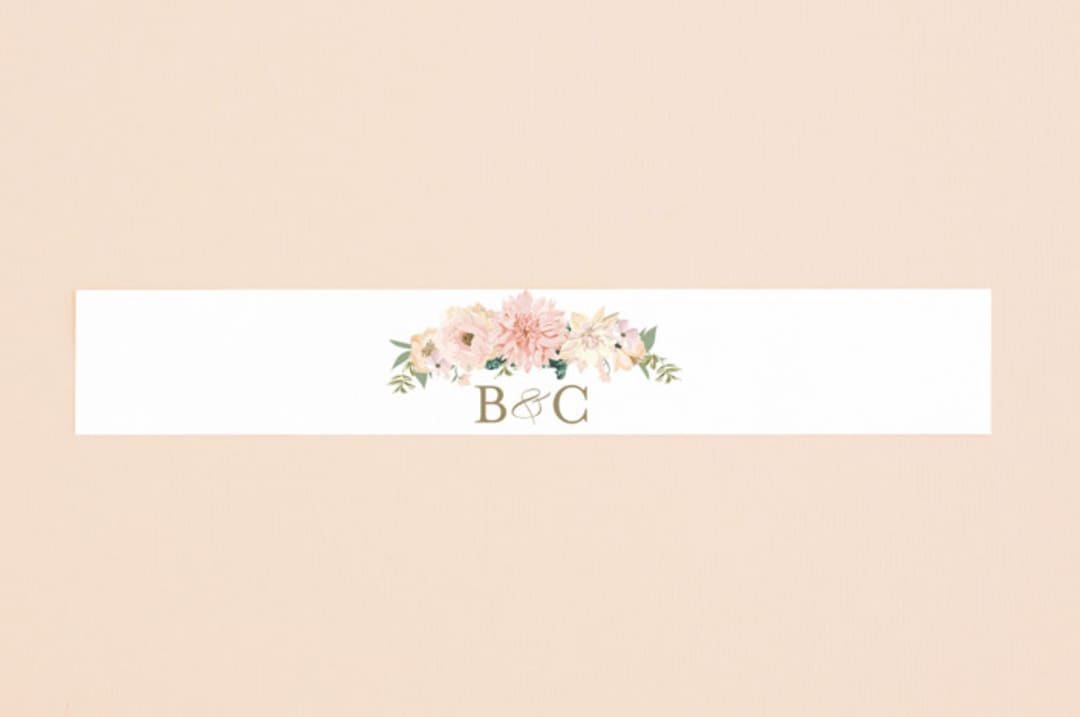 "Garden Wedding" - Belly Bands in Blush by Susan Moyal - Assembled with Invitation