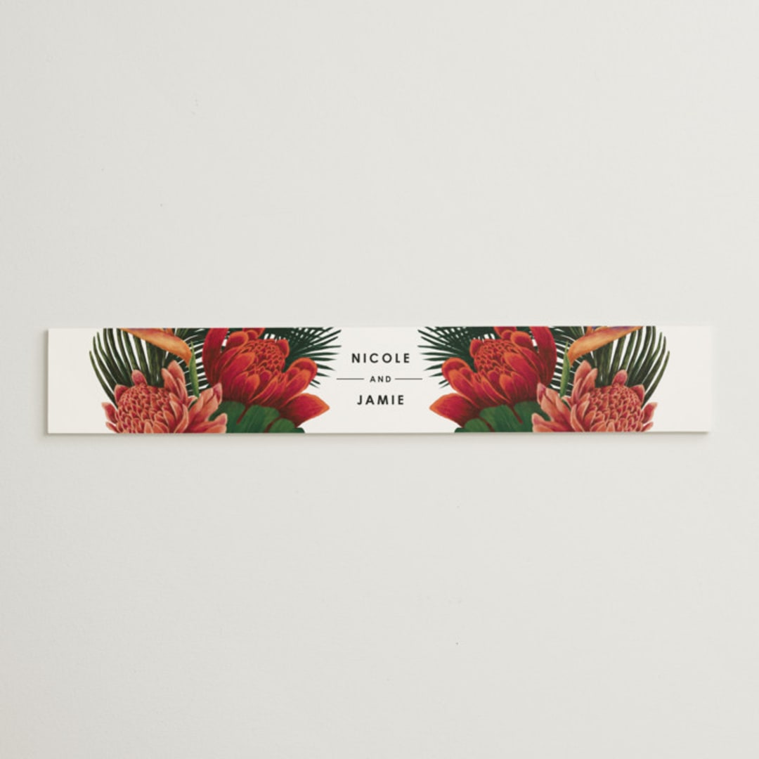 "Tropical Bouquet" - Belly Bands in Basil by Elly - Assembled with Invitation