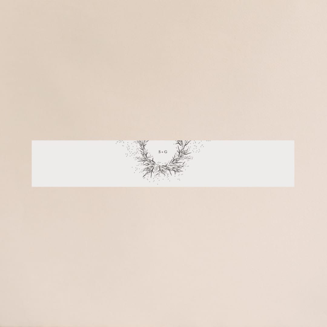 "A Sketched Wreath" - Belly Bands in Concrete by Plain White Paper Co - Assembled with Invitation