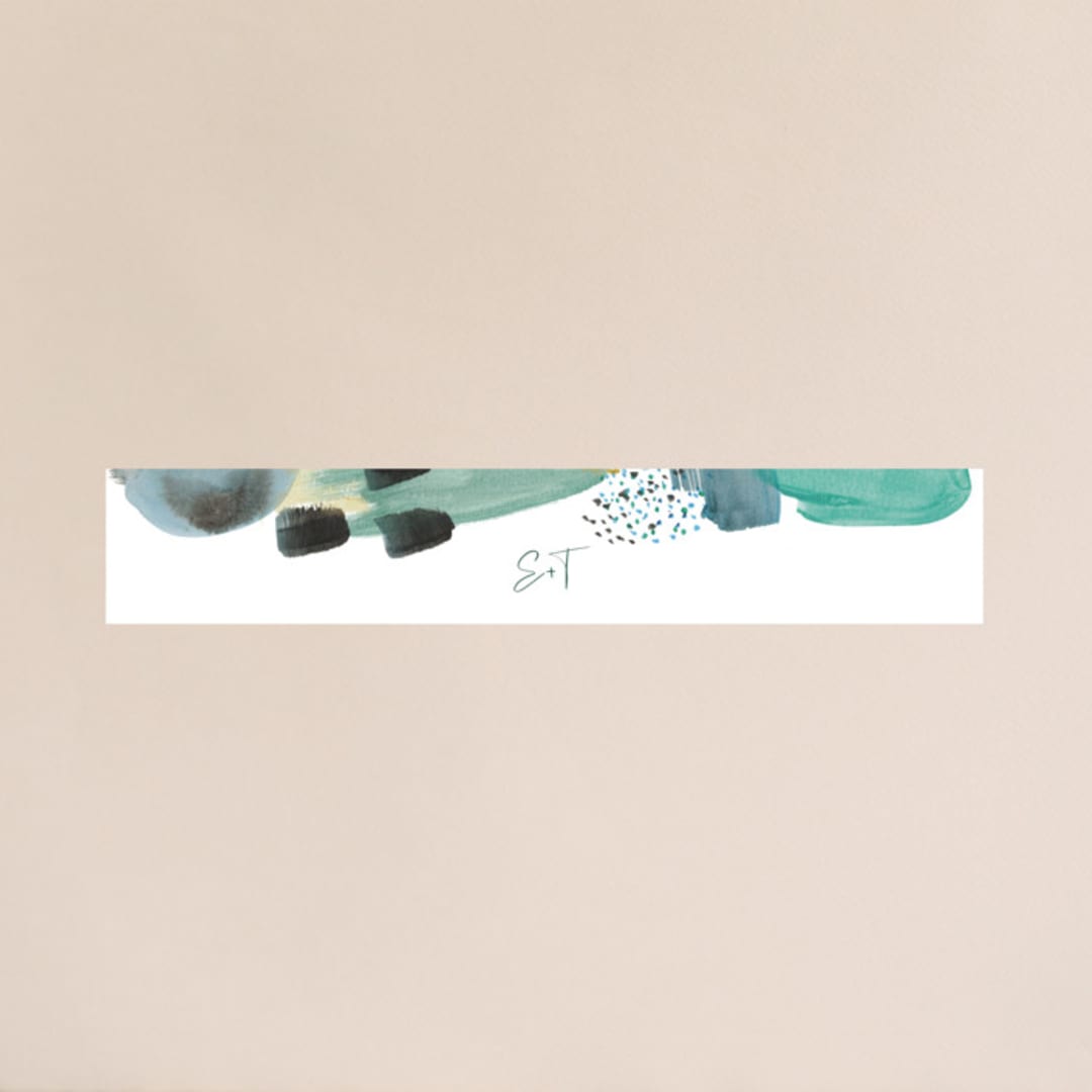 "Feathery Painted" - Belly Bands in Teal by Erika Firm - Assembled with Invitation