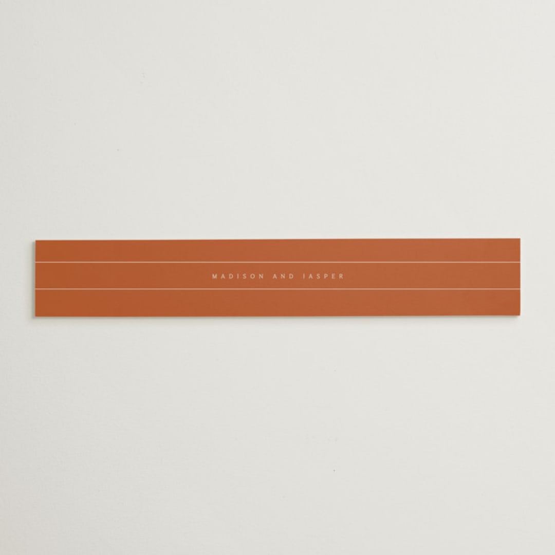 "Modern Ticket" - Belly Bands in Rust by Alethea and Ruth - Assembled with Invitation