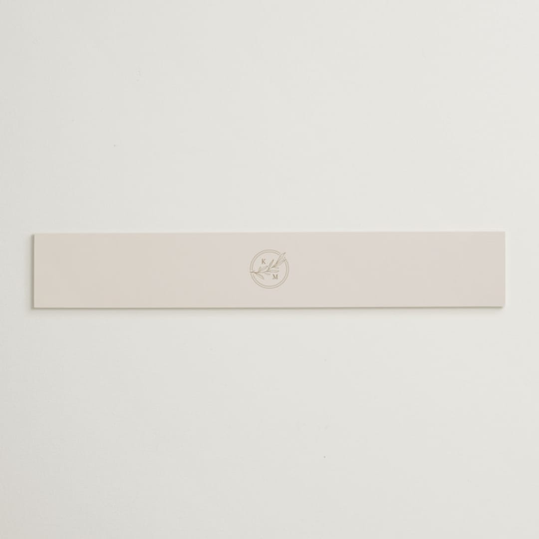 "Emblem" - Belly Bands in Champagne by Everett Paper Goods - Assembled with Invitation