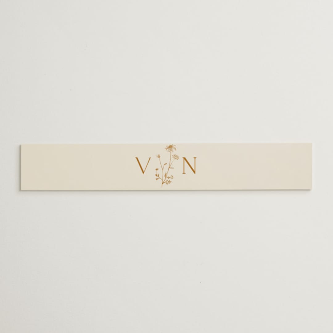 "Floral Type Arch" - Belly Bands in Cream by Baumbirdy - Assembled with Invitation