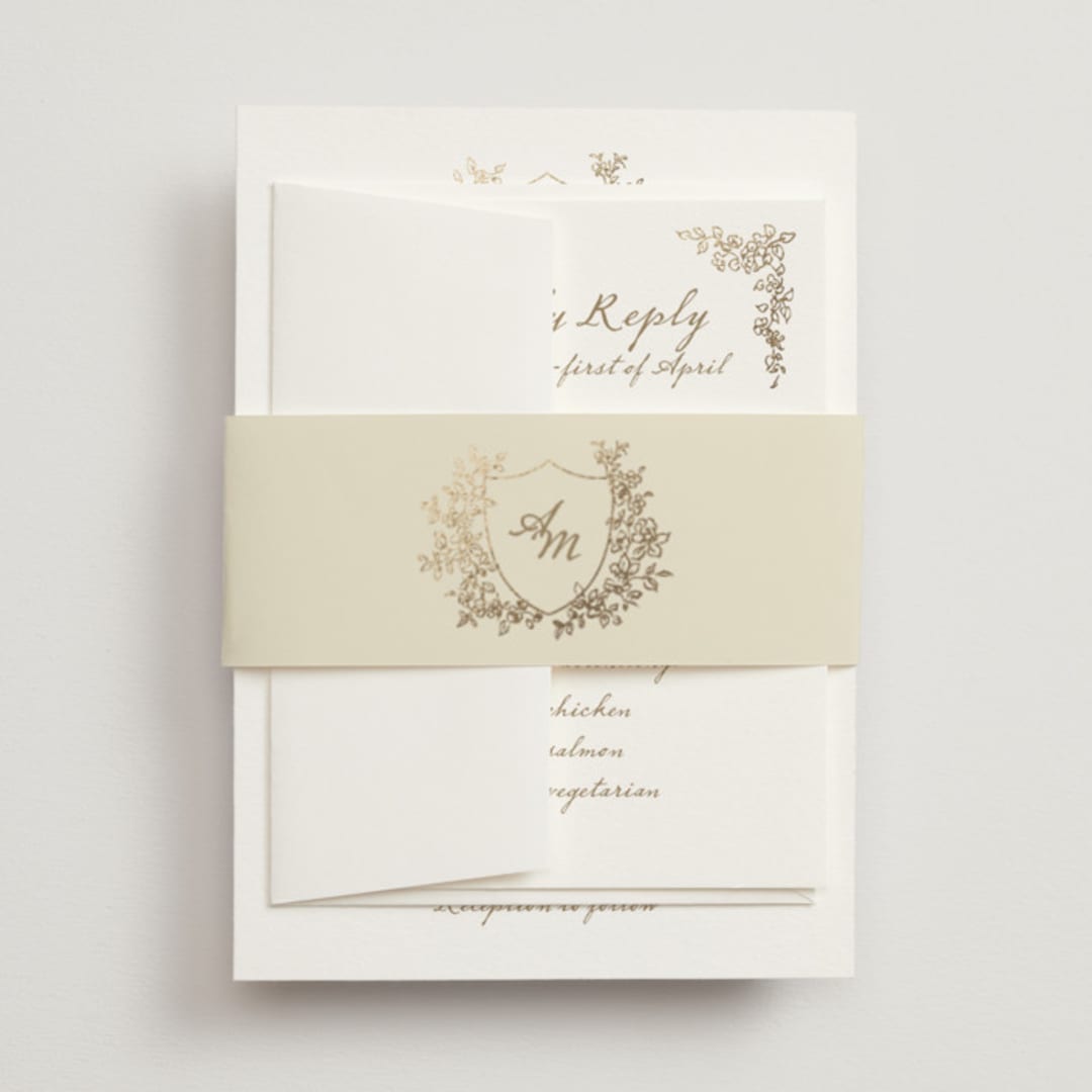 "Boho flower crest" - Belly Bands in Ivory by Cass Loh - Front