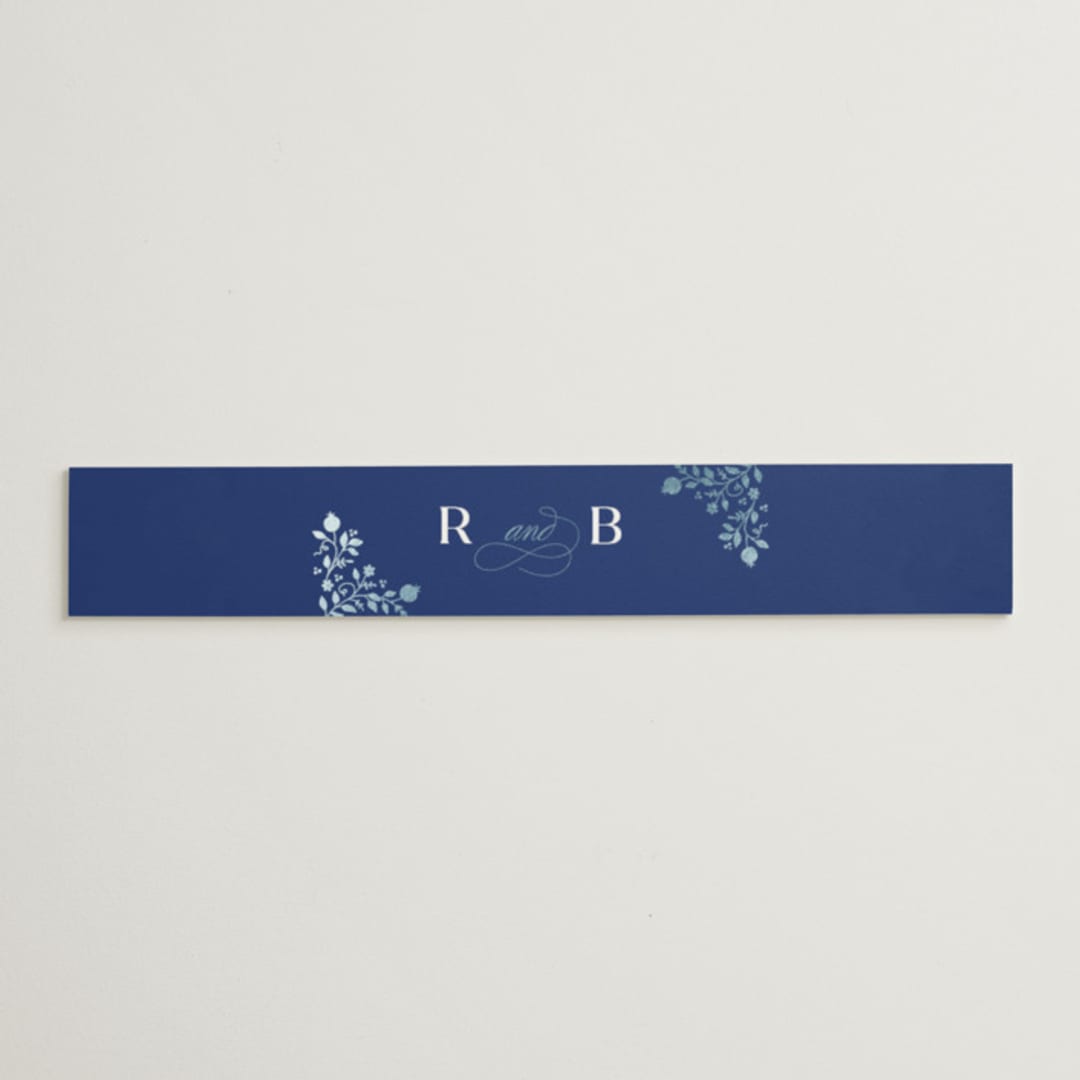 "Pomegranate Floral Frame" - Belly Bands in Royal by Nam Bourassa - Assembled with Invitation