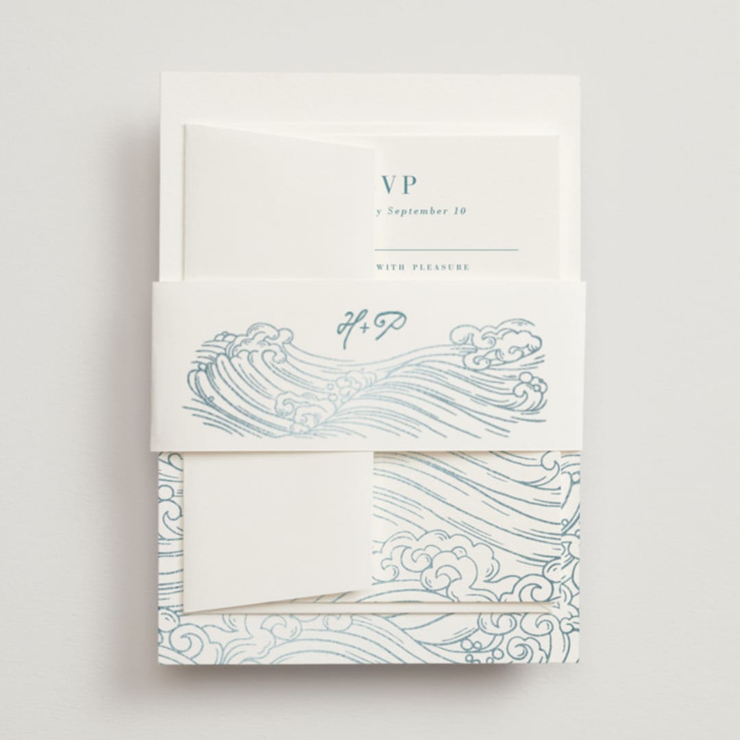 "waves" - Belly Bands in Aqua by Jessie Steury - Assembled with Invitation