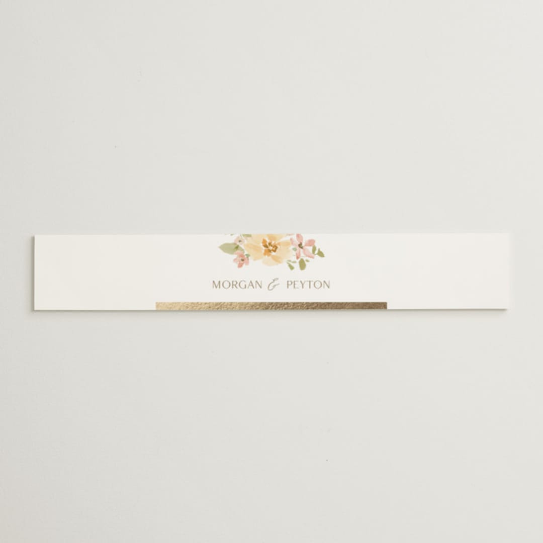 "Jardin" - Belly Bands in Carnation by Everett Paper Goods - Assembled with Invitation