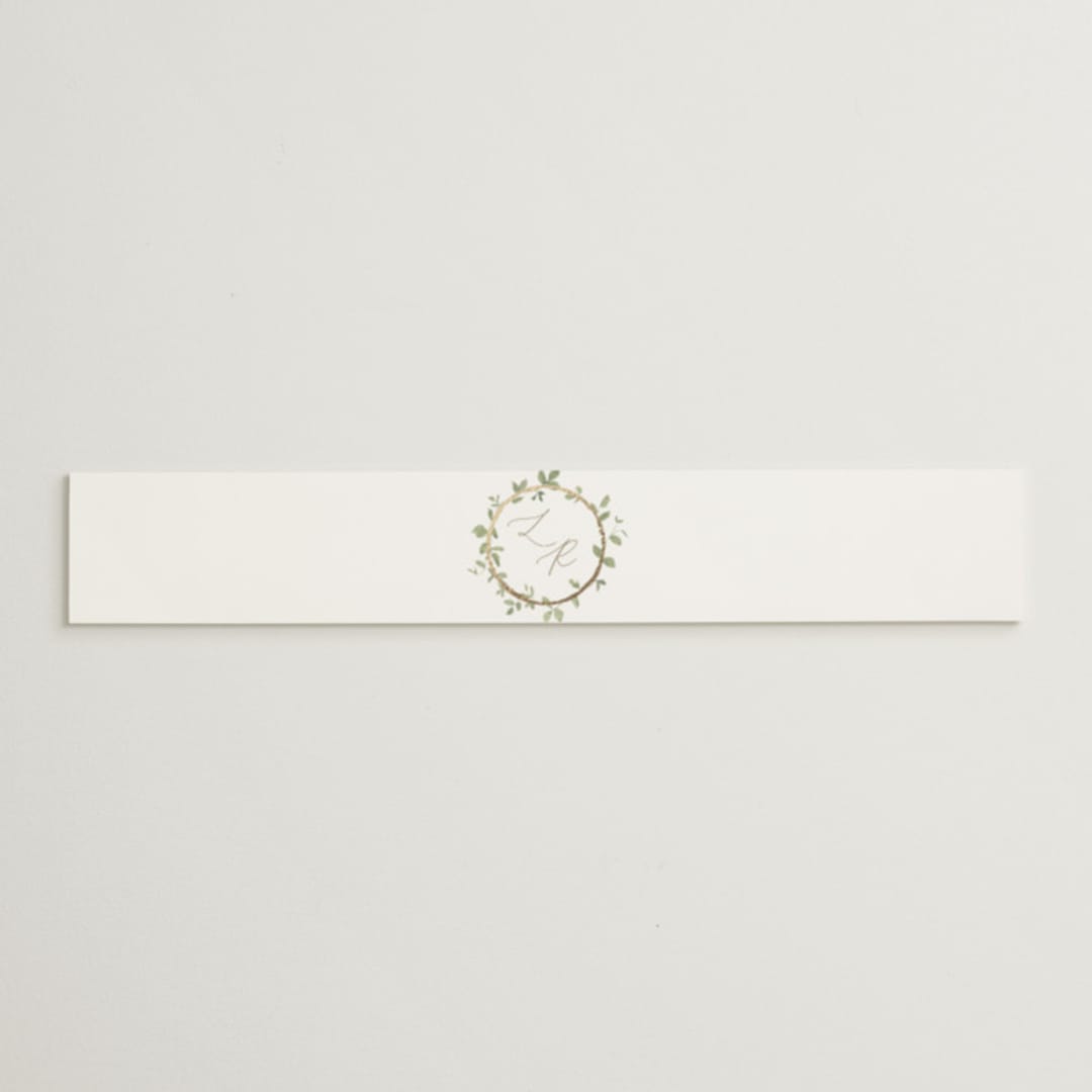 "Canopy" - Belly Bands in Ivy by Everett Paper Goods - Assembled with Invitation