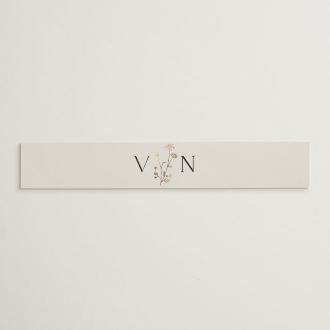 "Floral Type Arch" - Belly Bands in Linen by Baumbirdy - Assembled with Invitation
