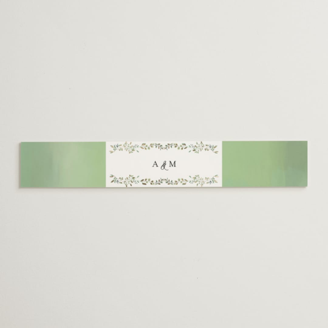 "Monogramed Arch" - Belly Bands in Mojito by Susan Moyal - Assembled with Invitation