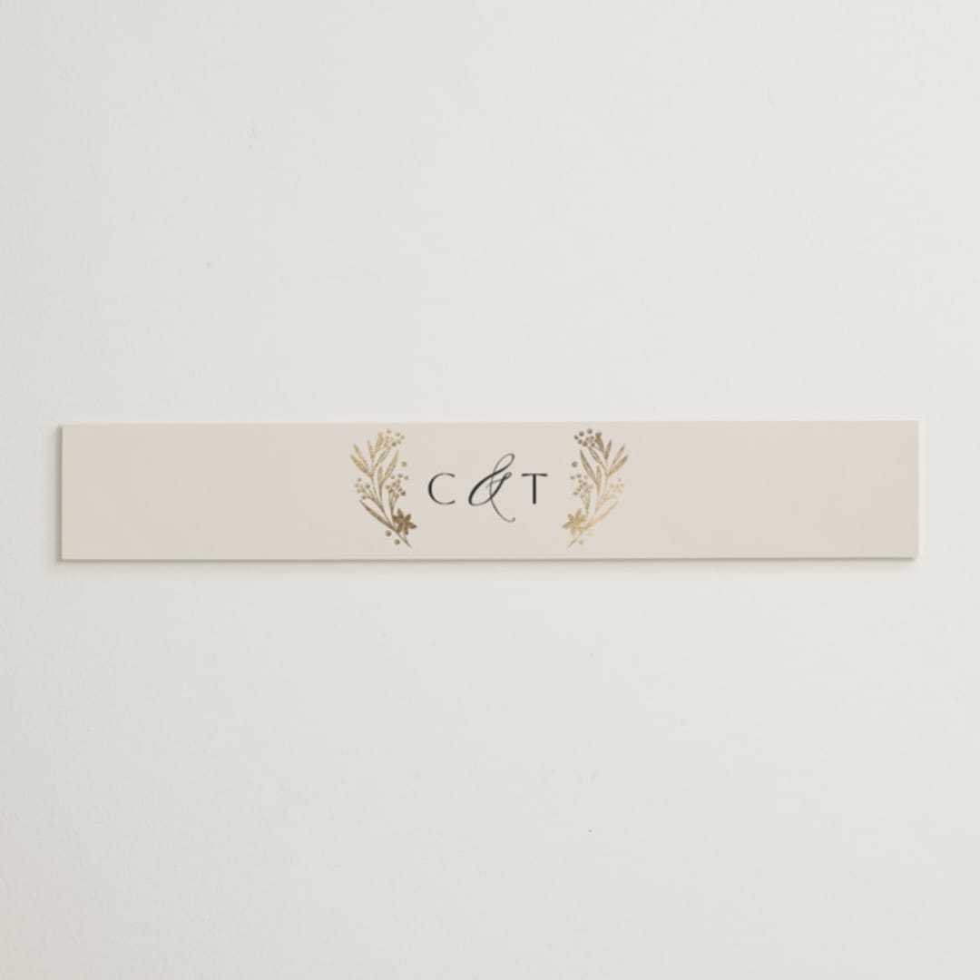 "Floral Border" - Belly Bands in Champagne by Leah Bisch - Assembled with Invitation