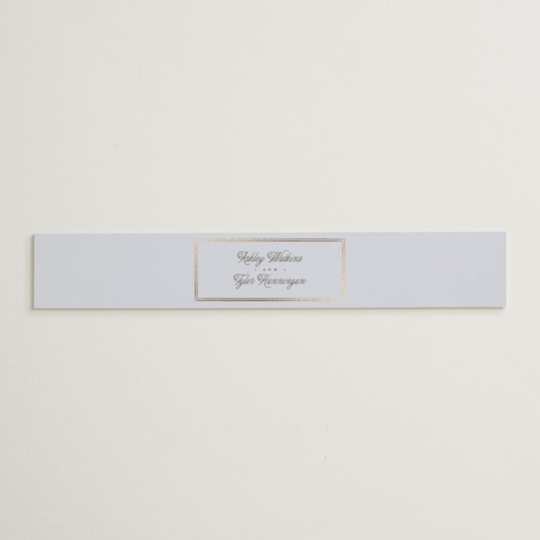 "Flowering Vine" - Belly Bands in Bluebell by Everett Paper Goods - Assembled with Invitation