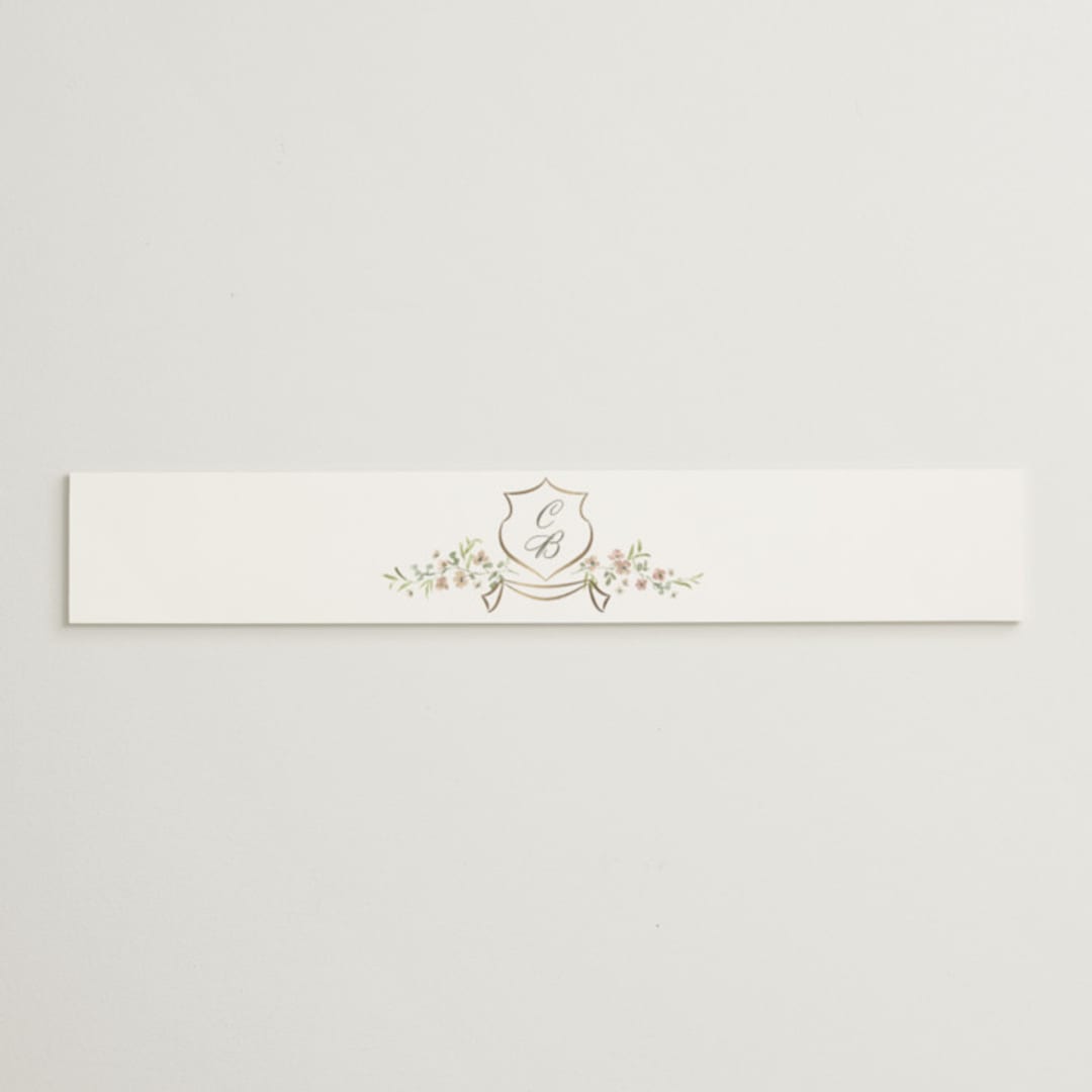 "Posy" - Belly Bands in Blush by Everett Paper Goods - Assembled with Invitation