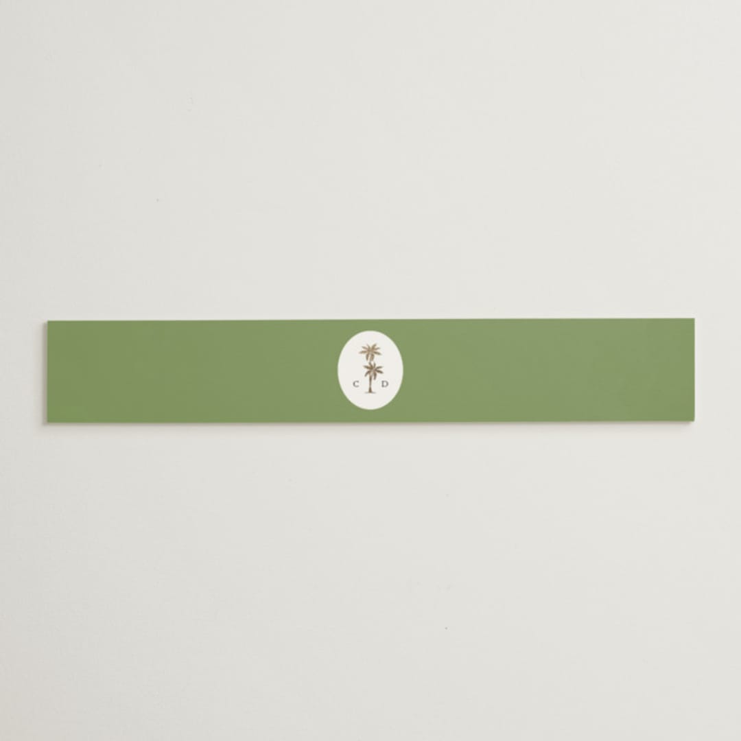 "Palm Monogram" - Belly Bands in Leaf by Olivia Raufman - Assembled with Invitation