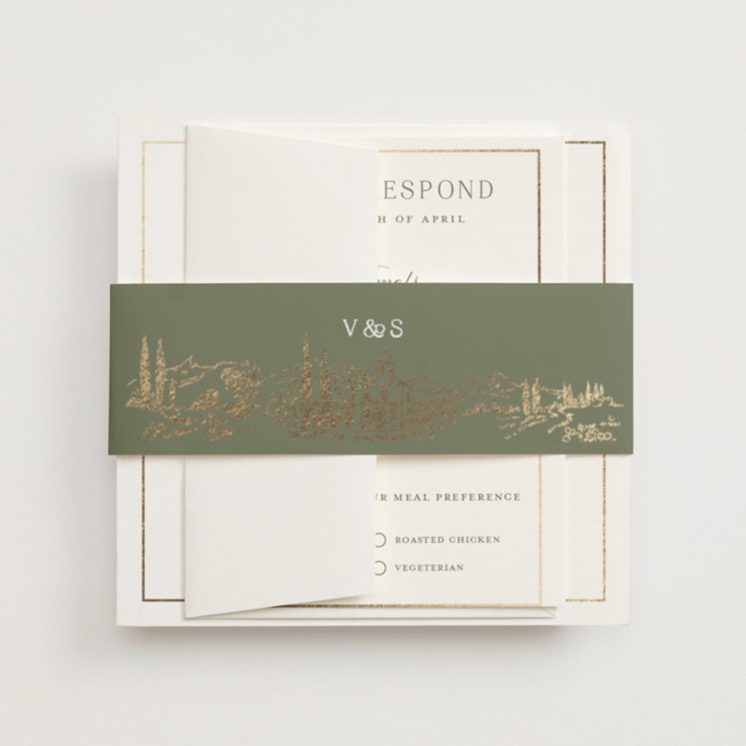 "Country Elegance" - Belly Bands in Sage Green by Lucrecia Caporale - Front