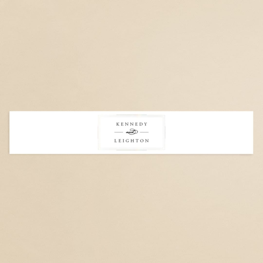 "Opulent Border" - Gloss-Press® Belly Bands in Stone by Hooray Creative - Assembled with Invitation