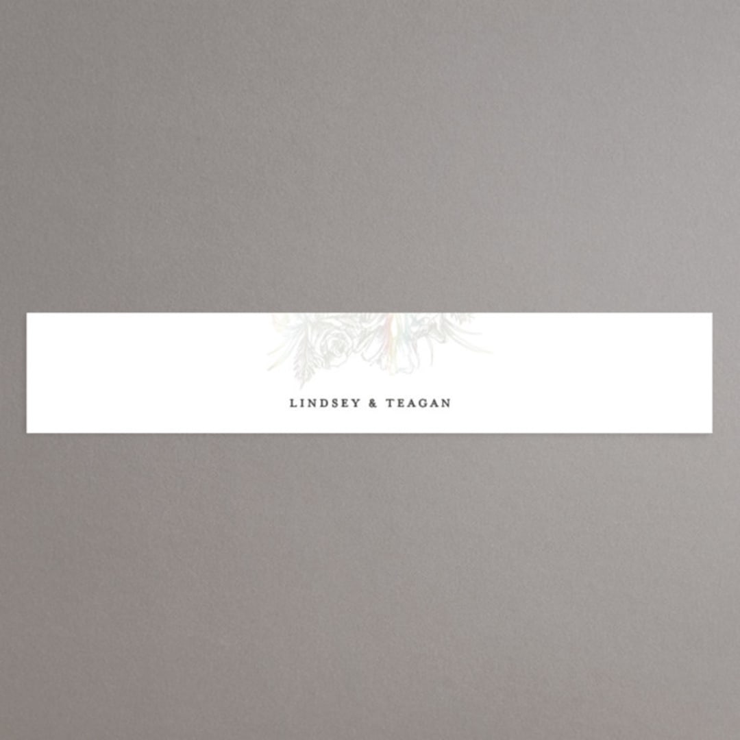 "Sketched Bouquet" - Gloss-Press® Belly Bands in Ivory by Phrosné Barwood - Assembled with Invitation