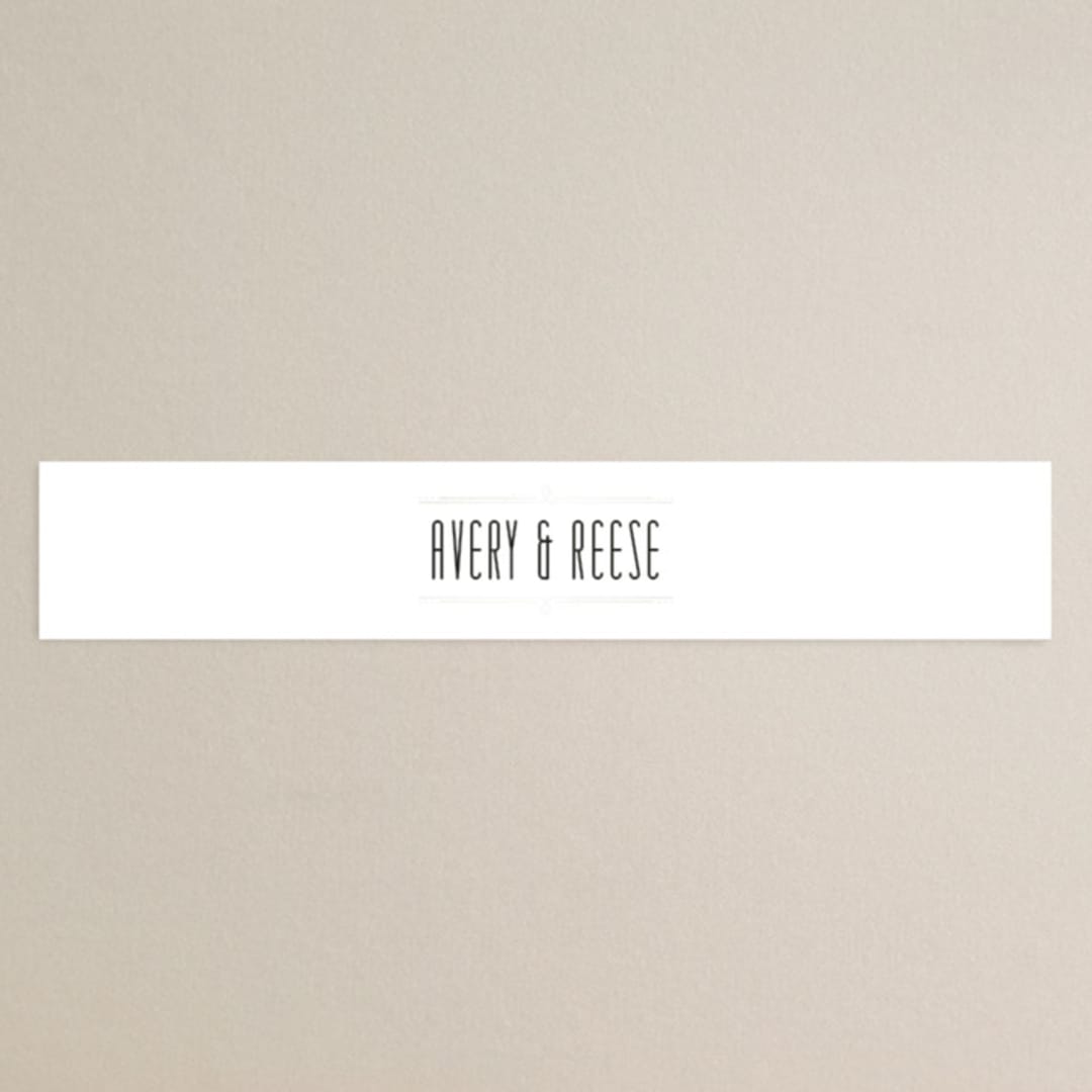 "Framed Deco Elegance" - Gloss-Press® Belly Bands in Classic White by Kelly Schmidt - Assembled with Invitation