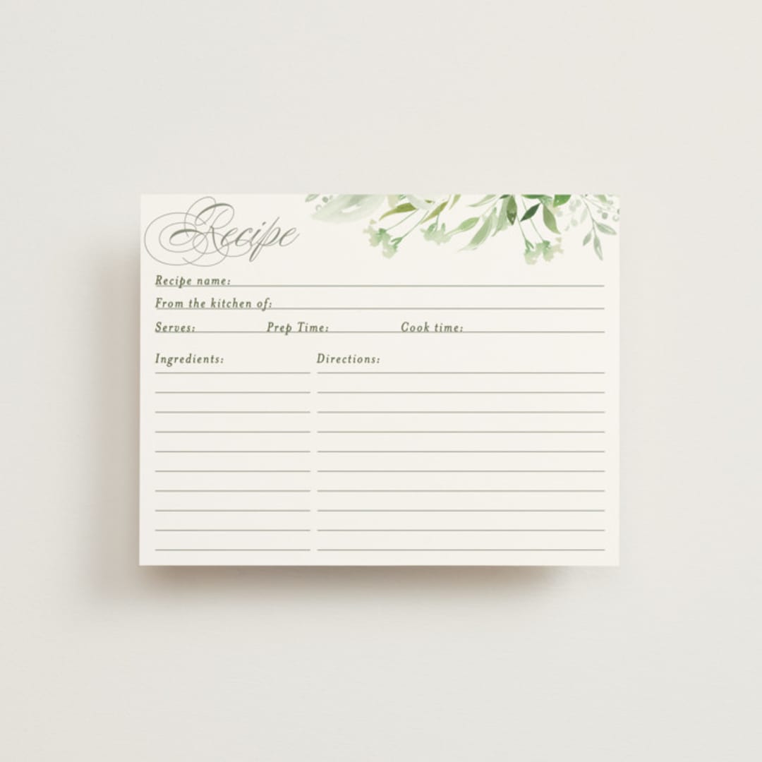 "Verdure" - Bridal Shower Insert Cards in Garden by Leah Bisch - Front