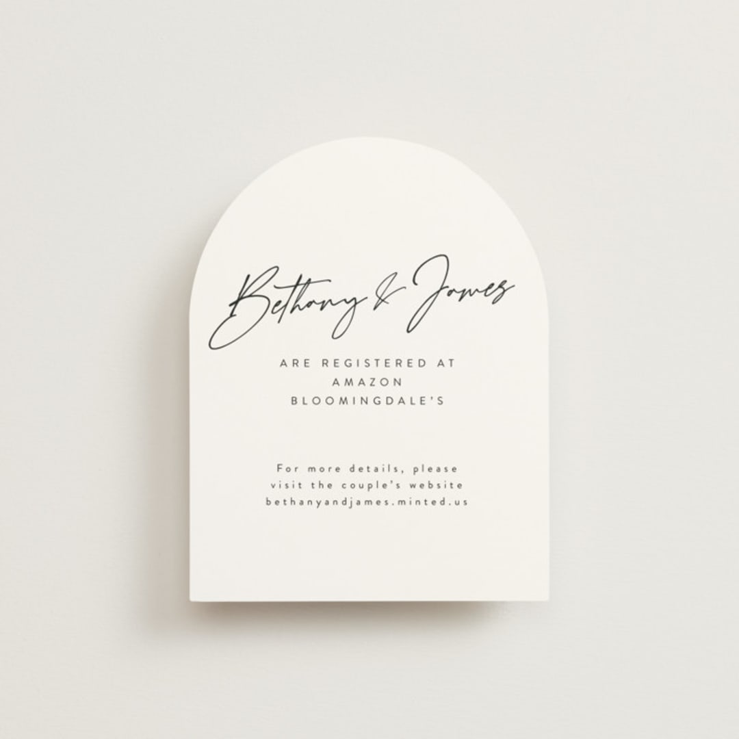 "Signed" - Bridal Shower Insert Cards in Snow by Nicoletta Savod - Front