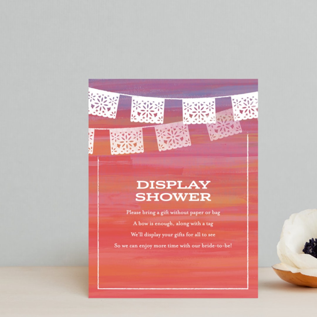 "Bridal Fiesta" - Bridal Shower Insert Cards in Aqua by Laura Moyer - Front