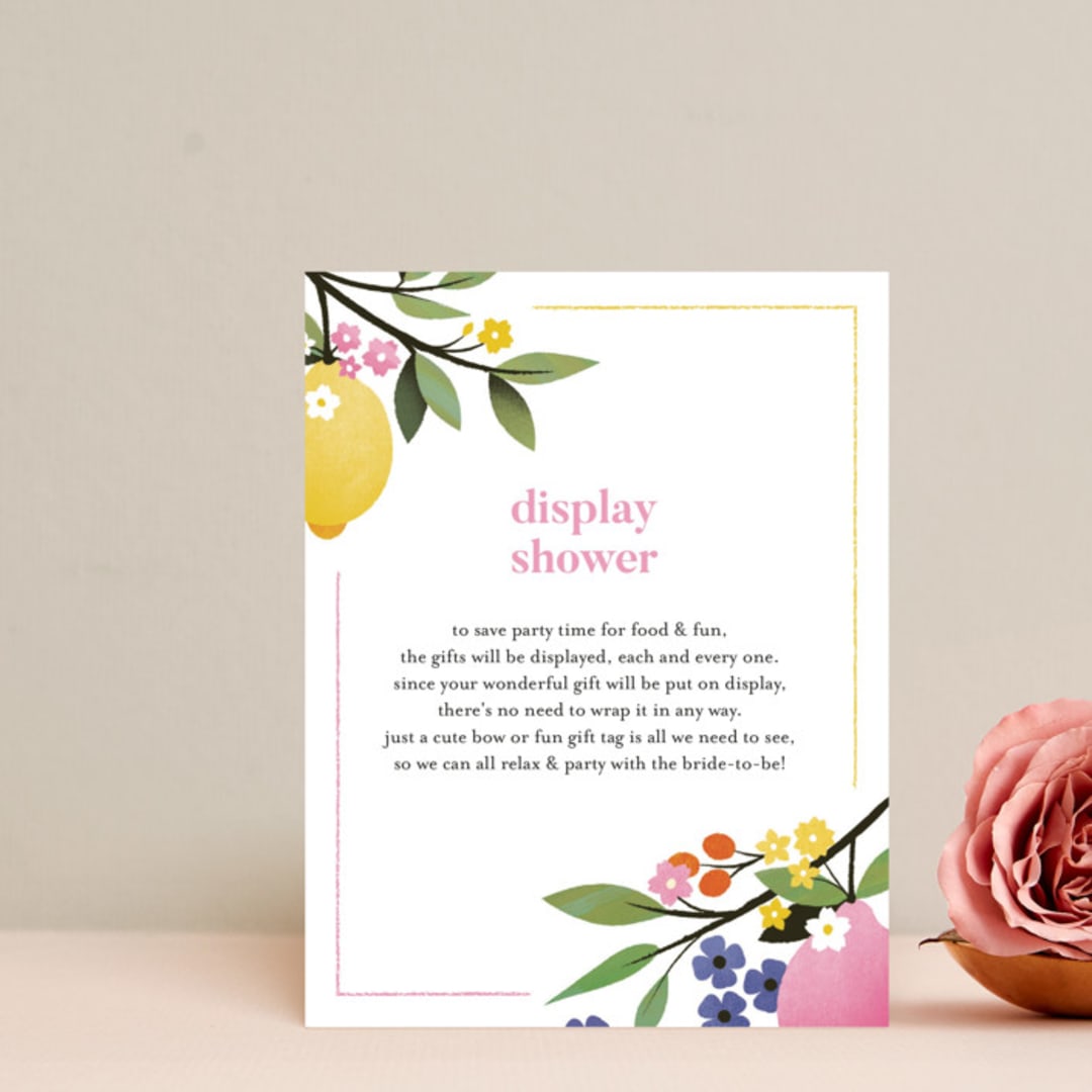 "Bridal Brunch" - Bridal Shower Insert Cards in Pink Lemonade by Laura Moyer - Front