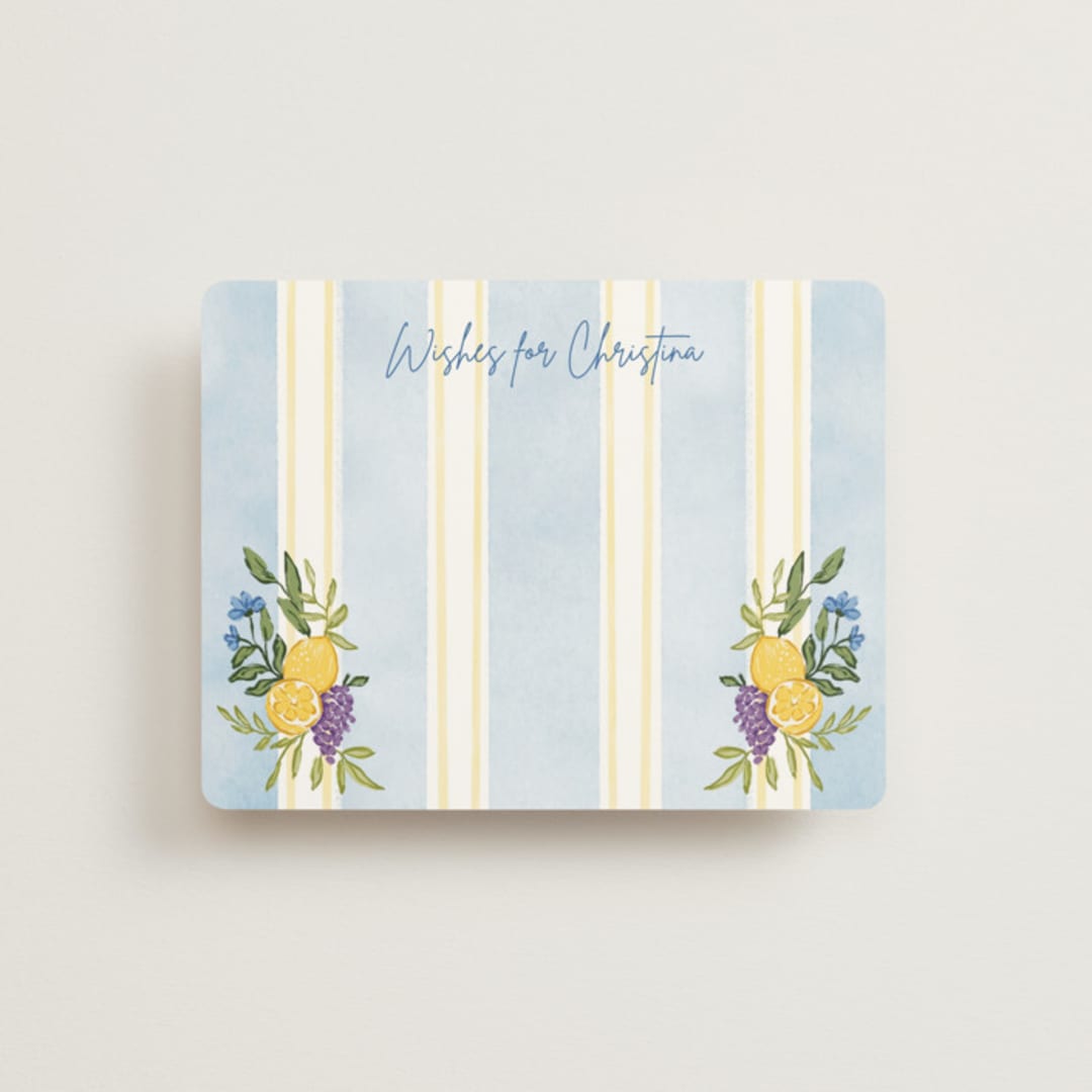 "Lemon" - Bridal Shower Insert Cards in Blueberry by Elly - Front