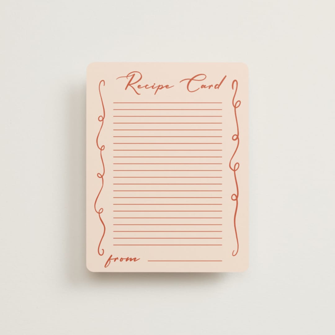 "Bridal Crest" - Bridal Shower Insert Cards in Peach by Sherley Ferreira - Front