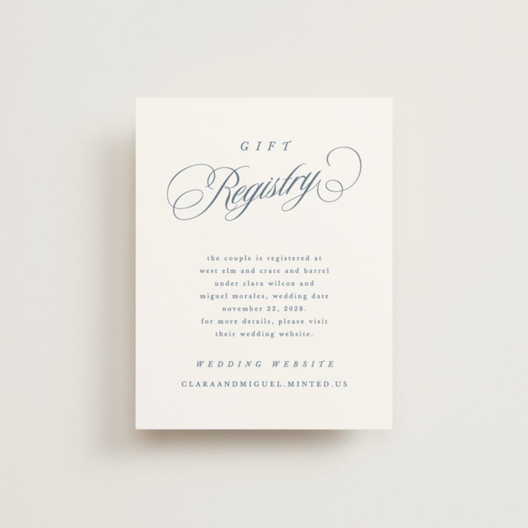 "Clara" - Bridal Shower Insert Cards in Coastal by Kelly Schmidt - Front