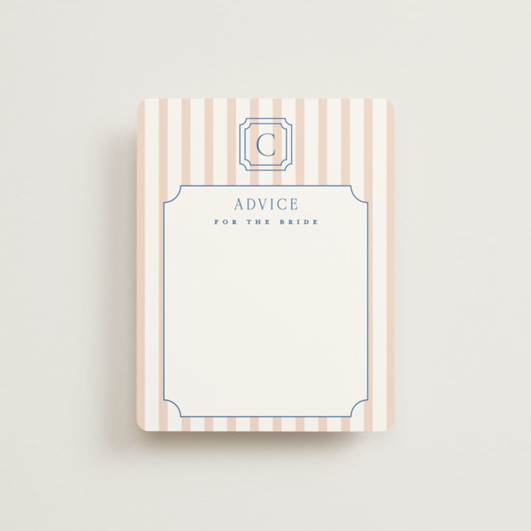 "Preppy" - Bridal Shower Insert Cards in Coral by Erin German - Front