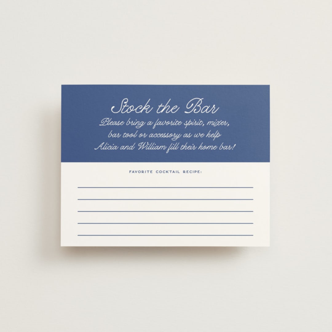 "Veracruz" - Bridal Shower Insert Cards in Ocean by Owl and Toad - Front
