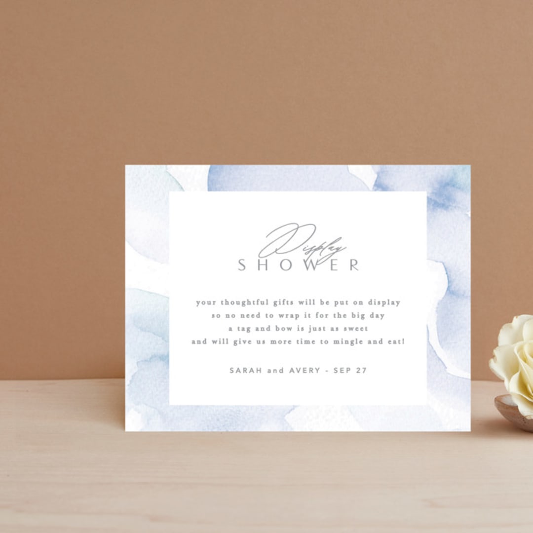 "Flow" - Bridal Shower Insert Cards in Lagoon by Creo Study - Front