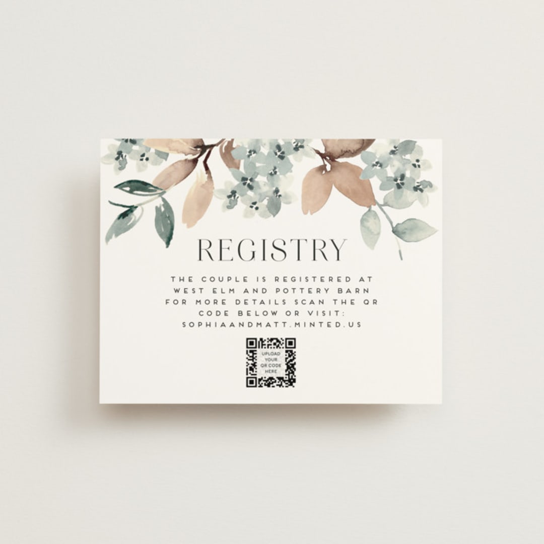"Grande" - Bridal Shower Insert Cards in Dried Botanicals by Petra Kern - Front
