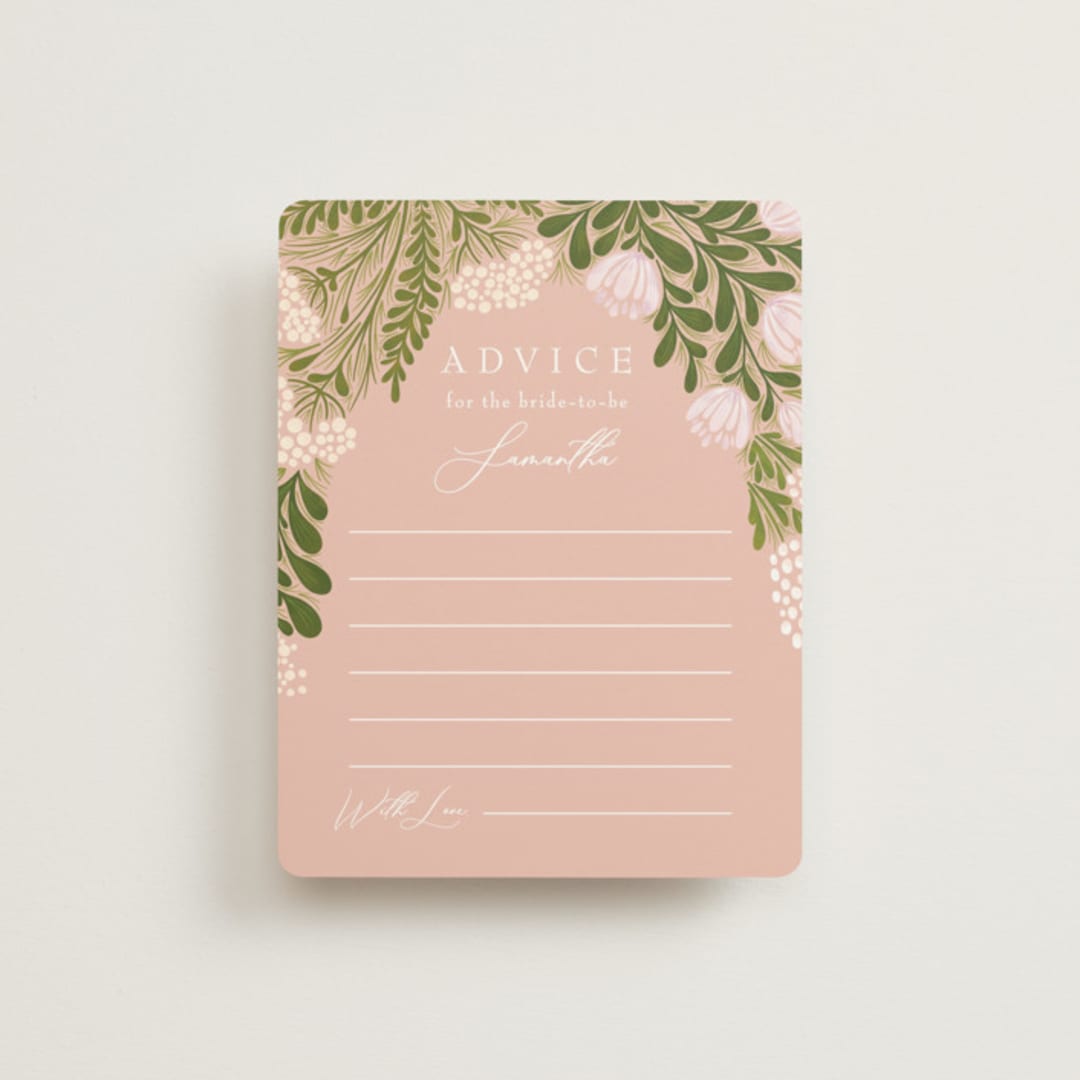 "Floral Harvest" - Bridal Shower Insert Cards in Rose by Paper Sun Studio - Front