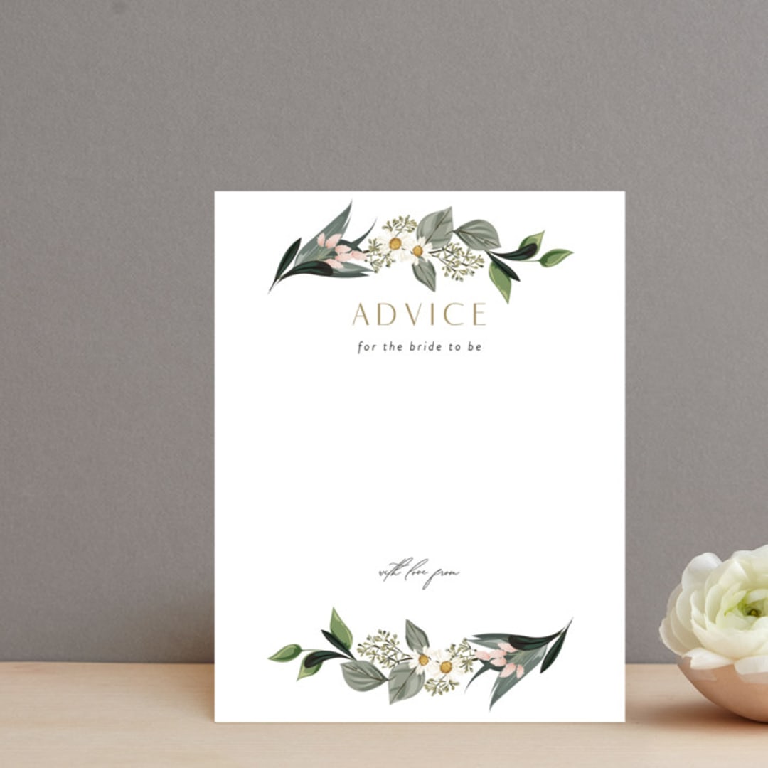 "Country Garden" - Bridal Shower Insert Cards in Petal by Susan Moyal - Front