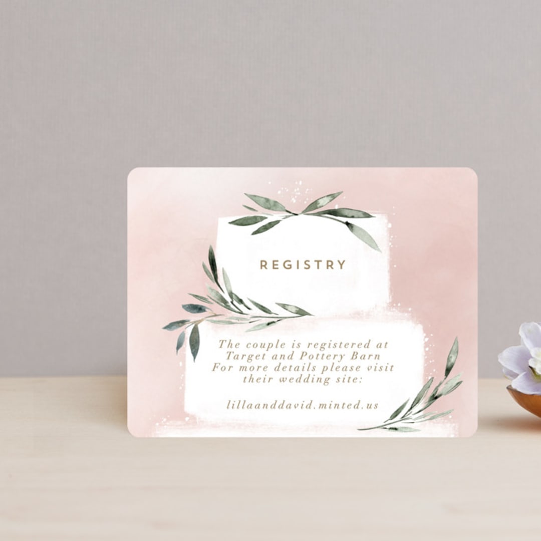 "Sweet Bride" - Bridal Shower Insert Cards in Blush by Petra Kern - Front