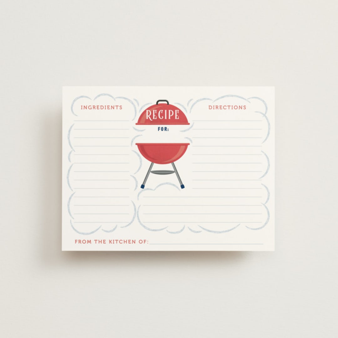 "Backyard Bbq" - Bridal Shower Insert Cards in Ketchup by Paper Sun Studio - Front