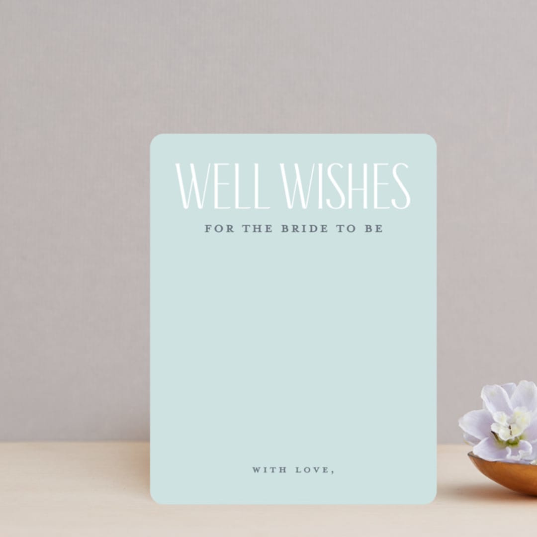 "Versatile" - Bridal Shower Insert Cards in Bluebell by Pixel and Hank - Front