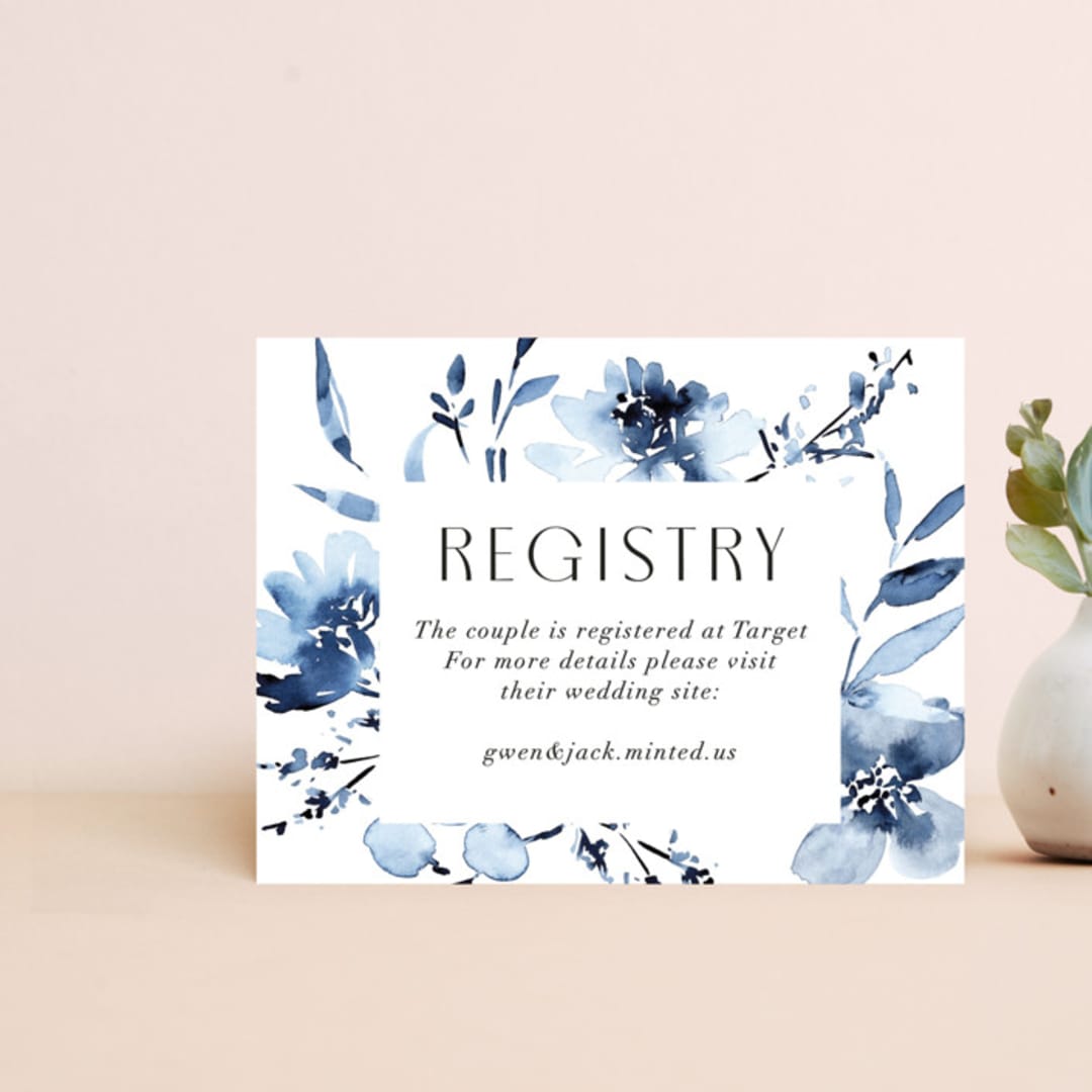 "Blu" - Bridal Shower Insert Cards in Sapphire by Petra Kern - Front