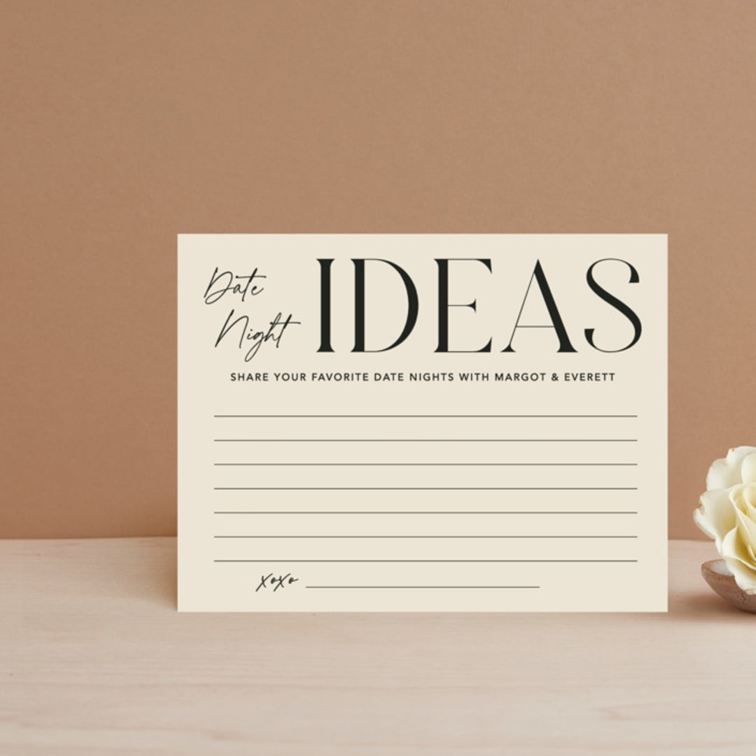 "Mr. & Mrs." - Bridal Shower Insert Cards in Buttercream by Robert and Stella - Front