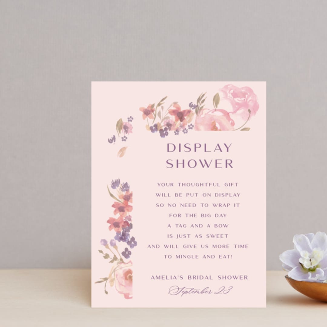 "Sweet Dreams" - Bridal Shower Insert Cards in Blush by Teju Reval - Front