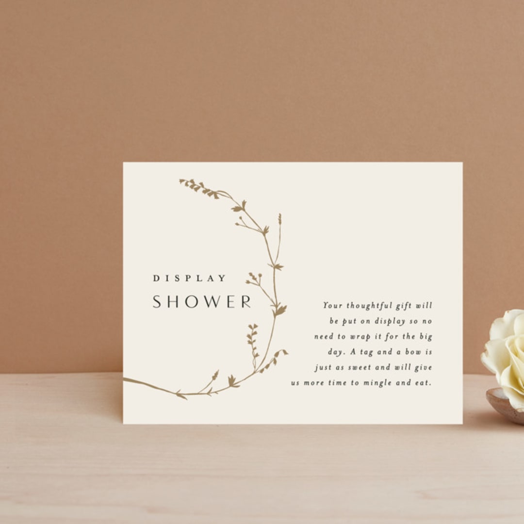"Vine Wrap" - Bridal Shower Insert Cards in Eggshell by Amy Kross - Front