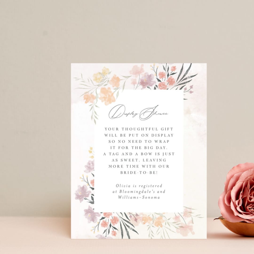 "spring blossom" - Bridal Shower Insert Cards in Blush by Nicoletta Savod - Front