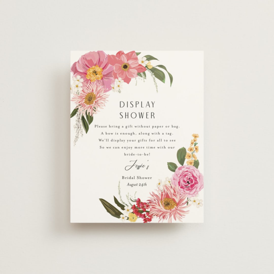 "Summer Fresh" - Bridal Shower Insert Cards in Coral by Susan Moyal - Front