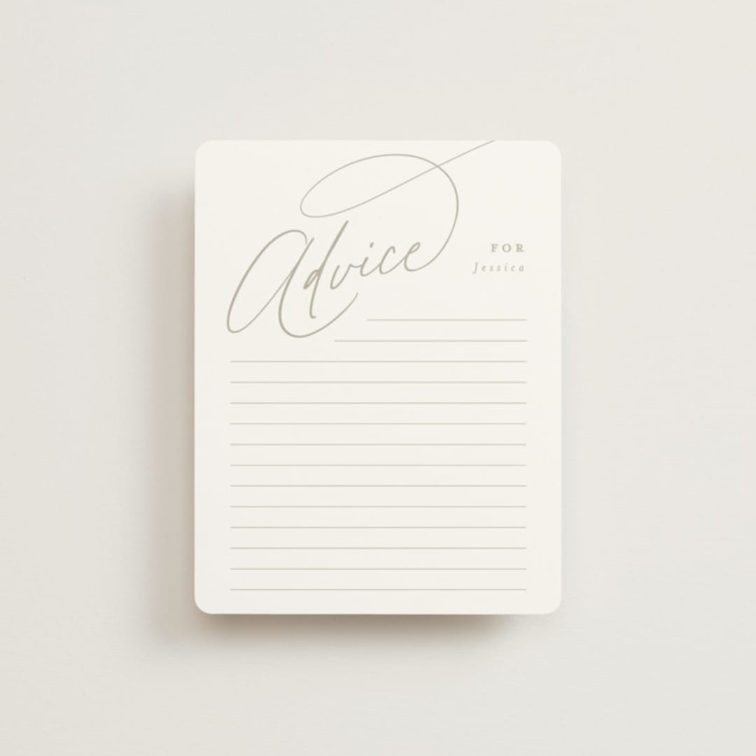 "minimal" - Bridal Shower Insert Cards in Coconut by Joanna Griffin - Front